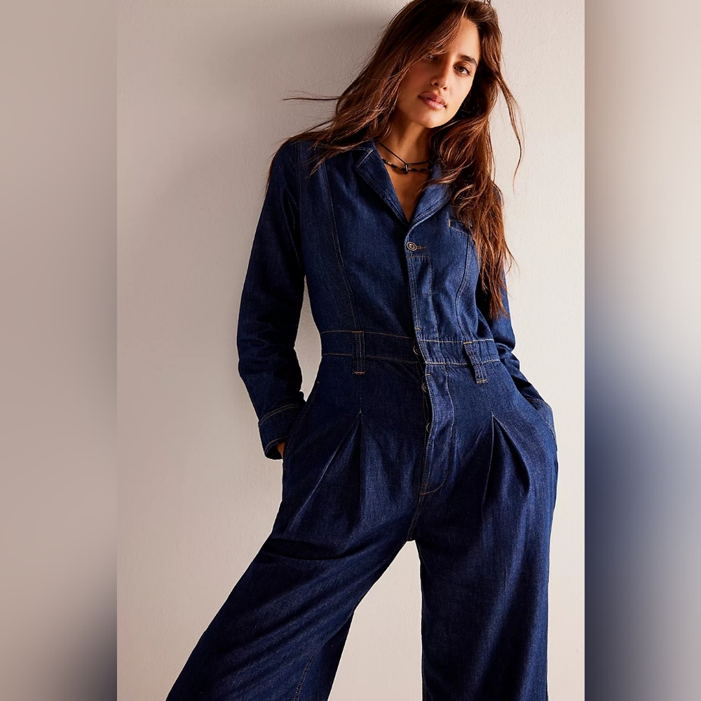 NWT We the Free Franklin Tailored one piece in Rinse 100% cotton!